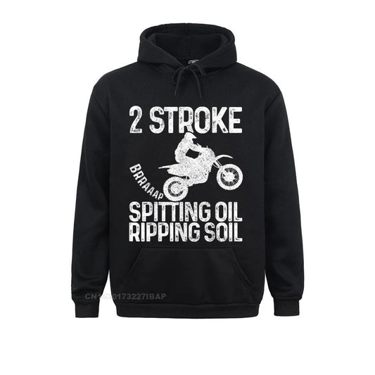 "2 Stroke Spitting Oil and Ripping Soil Hoodie" Hoodie